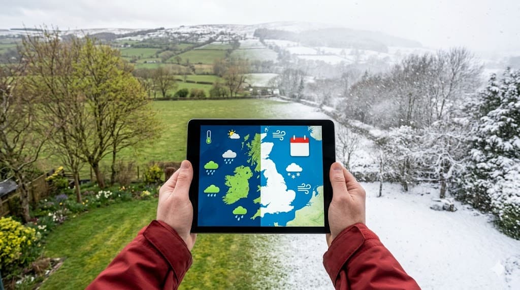 UK weather — dramatic British sky showing typical changeable spring conditions
